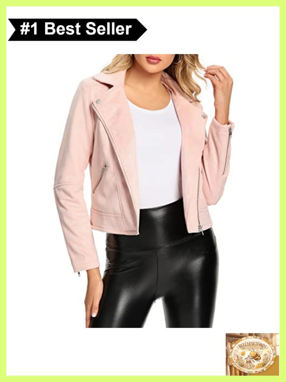 Womens Faux Suede Moto Biker Jacket Short Aviator Coat